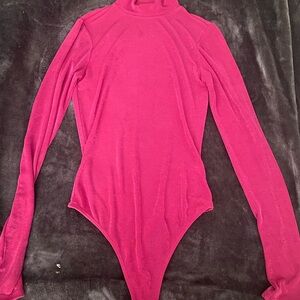Women's Pink Long Sleeve Bodysuit